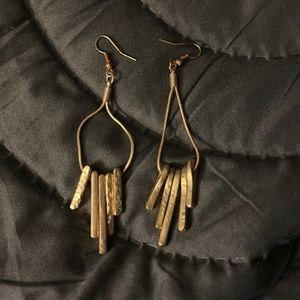Dangling Gold Bars Earrings